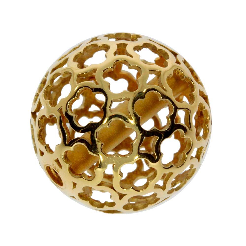 Open system clasp with flowered pattern 585/- yellow gold 