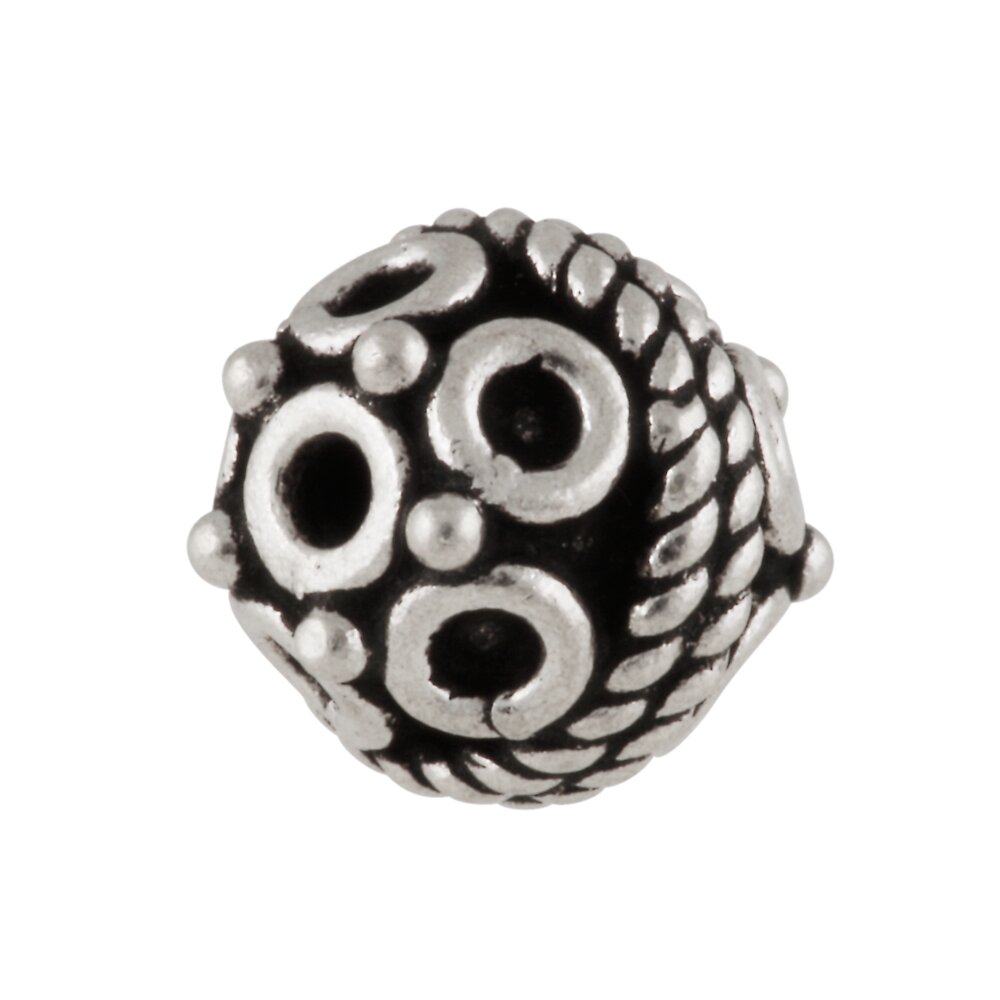 Bead with circles 925/-, oxidised 