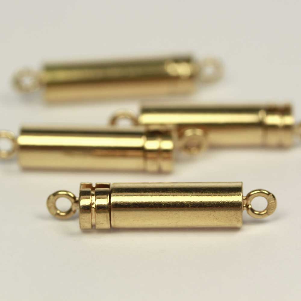 Box clasp, round cylinder 750/- yellow gold 