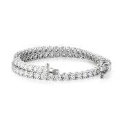 Tennis bracelet set with 78 brilliant-cut diamonds, 750/- white gold