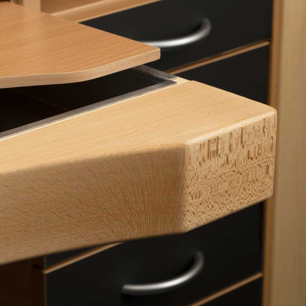 Height-adjustable work bench for goldsmiths 