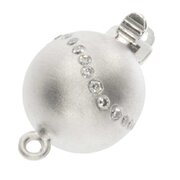 Matt ball clasp 750/- white gold