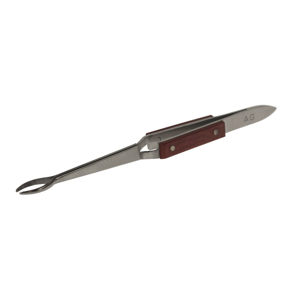 Soldering tweezer, narrow oval jaws 