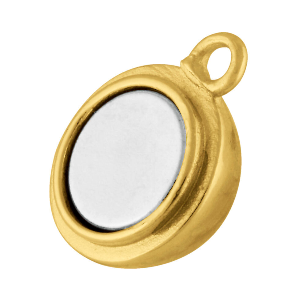 Polished magnet clasp 925/- gold-plated, 8 mm 