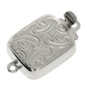 Rectangular jewelry clasp with antique pattern 925/-