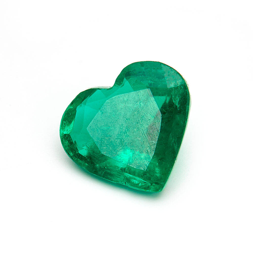 Heart-shaped emerald, green gemstone