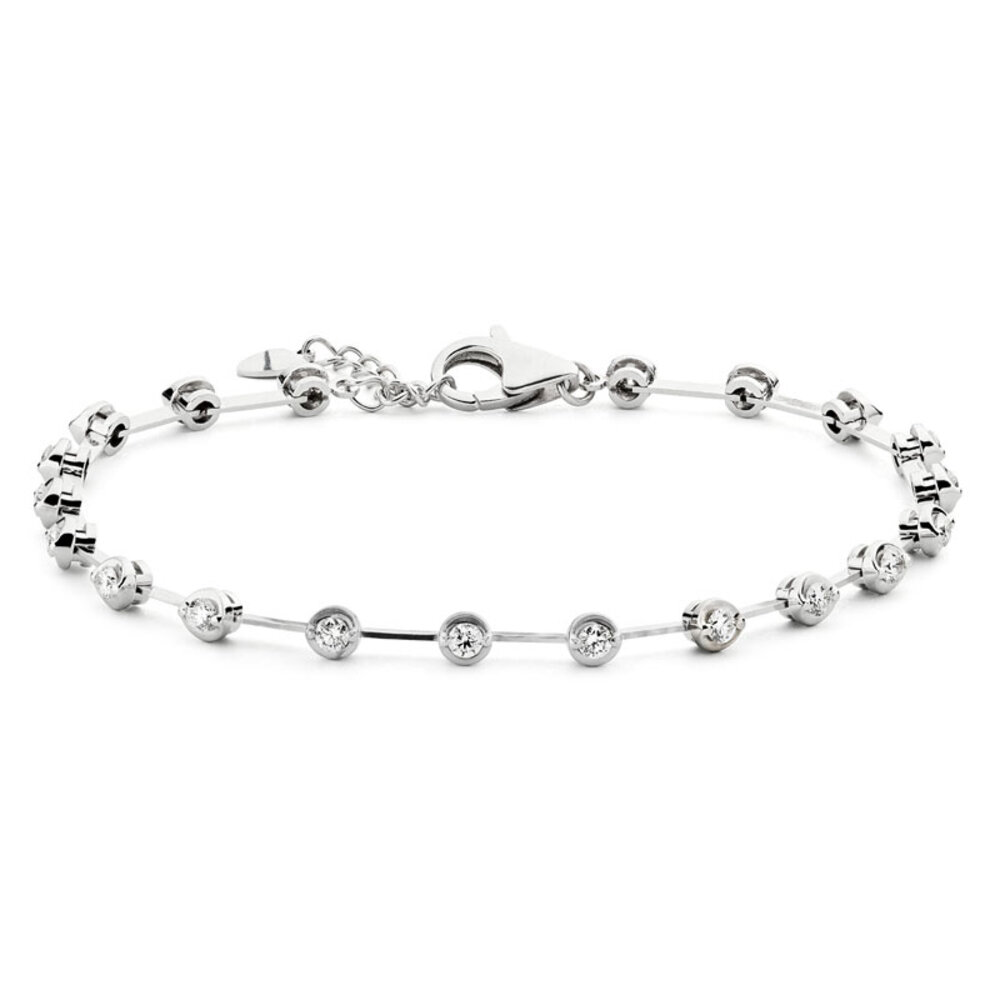 Bracelet with 20 brilliants 750/- white gold 