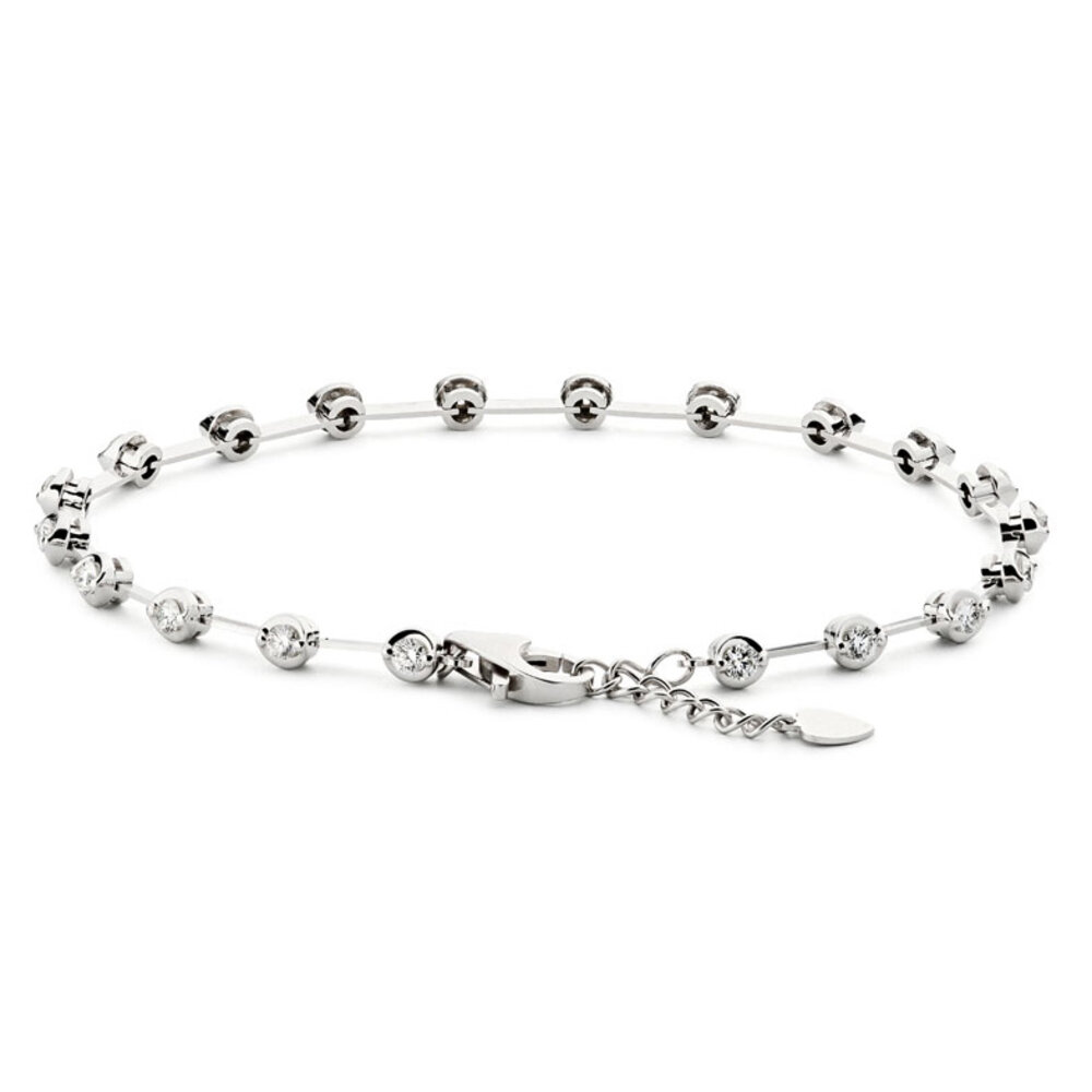 Bracelet with 20 brilliants 750/- white gold 