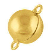 Polished magnet clasp 925/- gold-plated, 8 mm