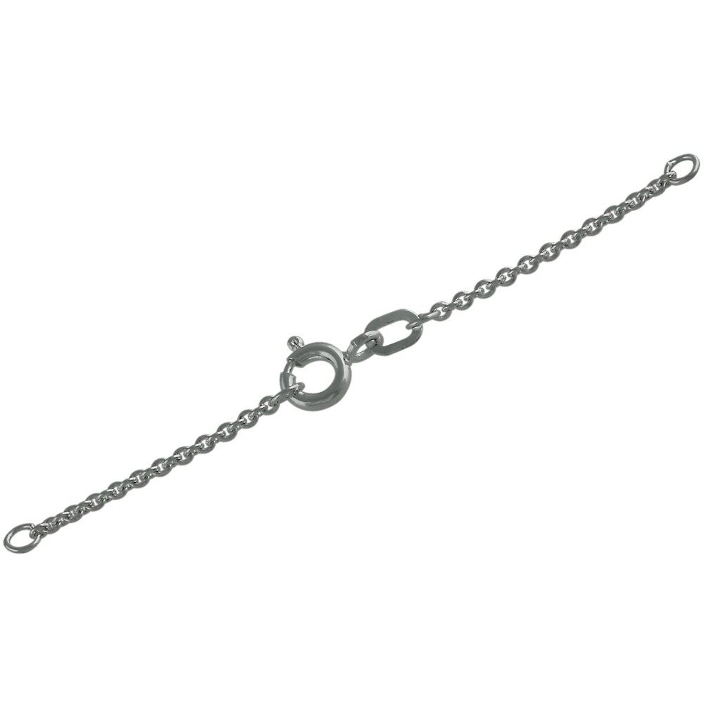 Safety chain with spring ring 585/- white gold 