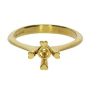 Ring with 4 heart-shaped prongs 750/- yellow gold