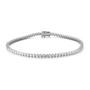 Tennis bracelet set with 78 brilliant-cut diamonds, 750/- white gold