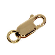 Oval carabine trigger clasp with jump ring 750/- yellow gold