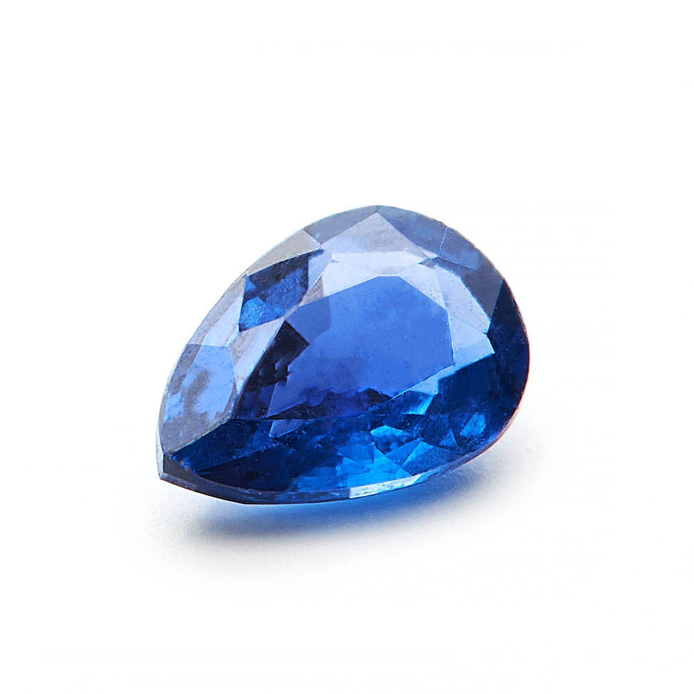 Blå safir, dråbe facet, 4,00 x 2,90 mm  