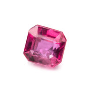 Ruby, emerald cut/octagon, 3.45 x 3.20 mm