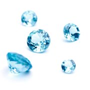 Topaz blue, swiss, round diamond cut