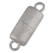 Matt cylinder-shaped magnet clasp 925/- rhodium plated