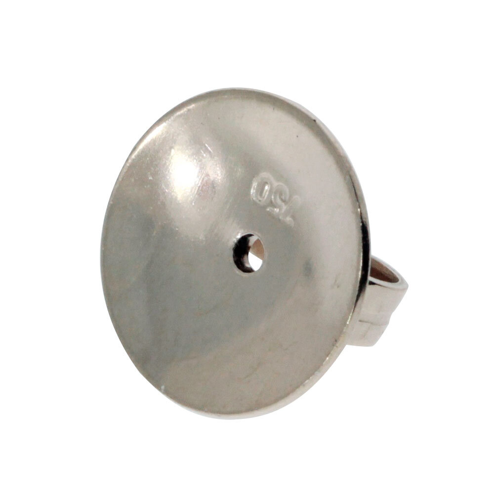 Ear nut with curved plate 750/- white gold 