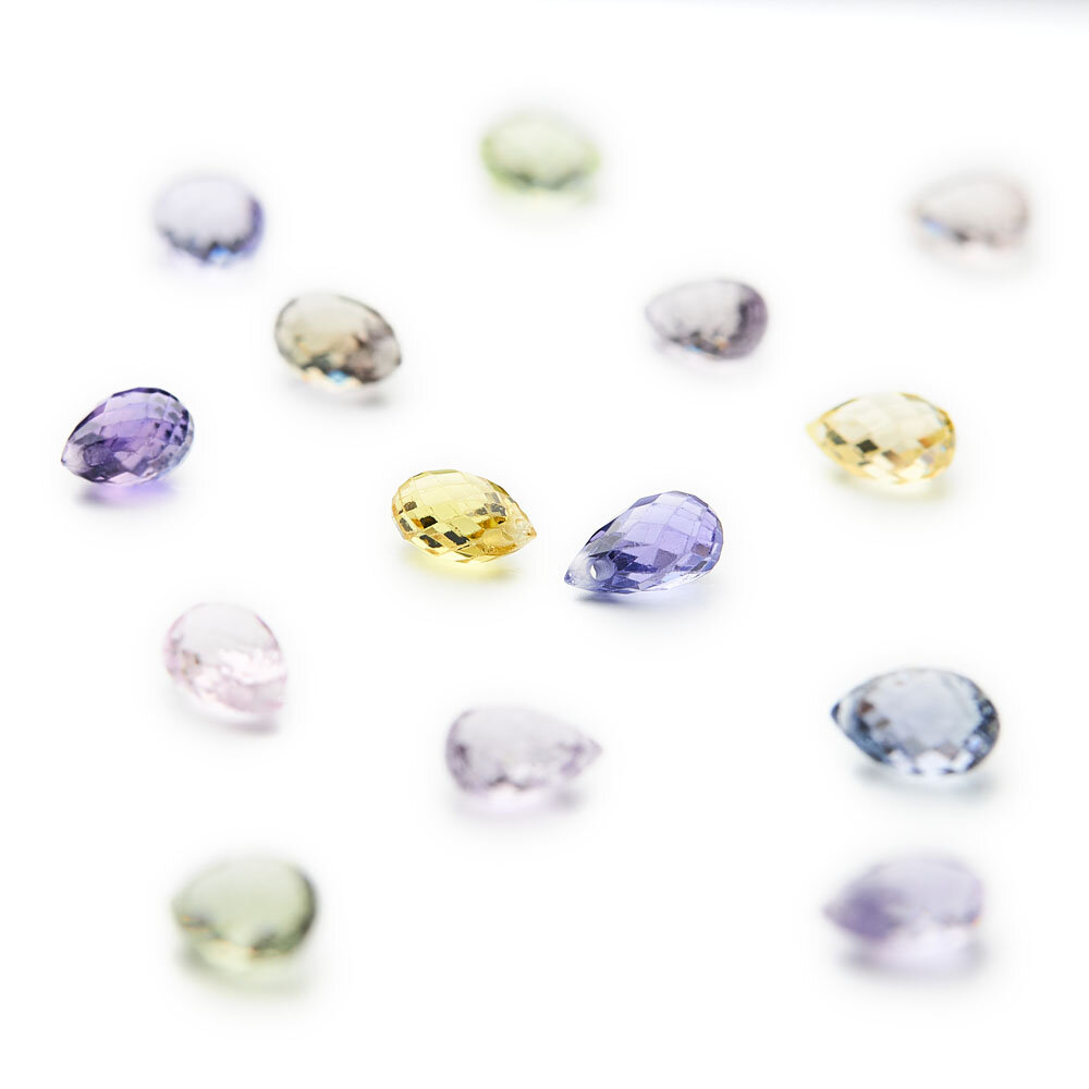 Sapphire, multicoloured, briolette 