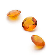 Fire opal, round diamond cut