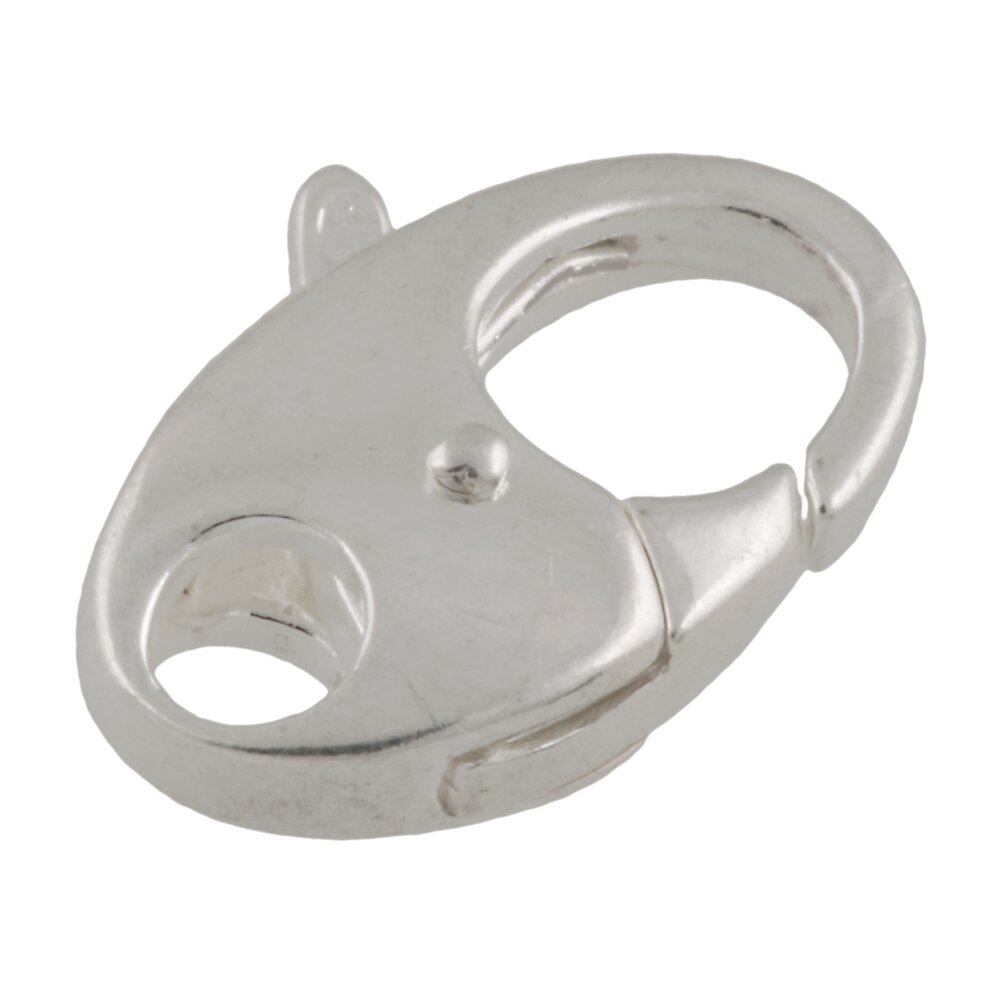 Oval carabine trigger clasp with pin 925/- 