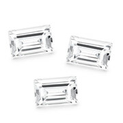 Synthetic white cubic zirconia, baguette