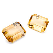 Citrine, emerald cut