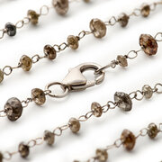 Brown raw diamond necklace, 27.03 carat