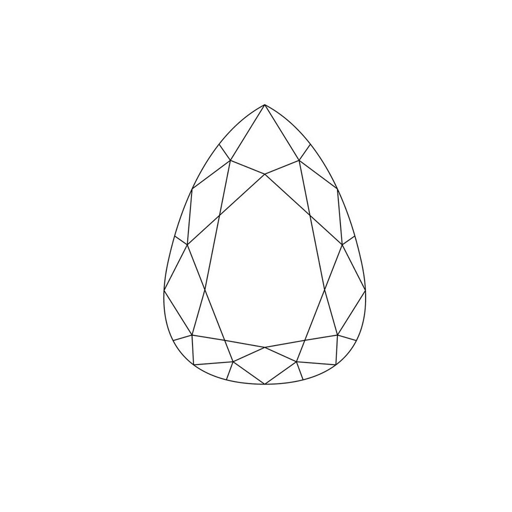 Pear-shaped Wesselton H/VVS1 0.74 ct 