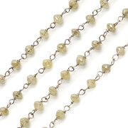 Grey raw diamond necklace, 27.03 carat 