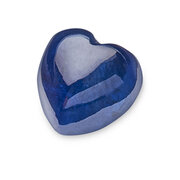 Blue sapphire, heart-shaped cabochon, 6.00 x 6.00 mm
