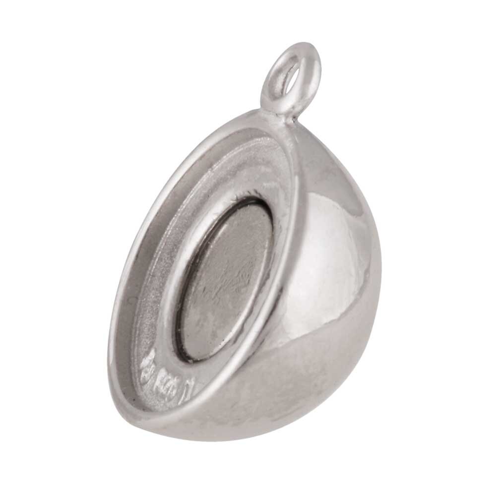 Polished magnet clasp, horizontal opening 925/-  