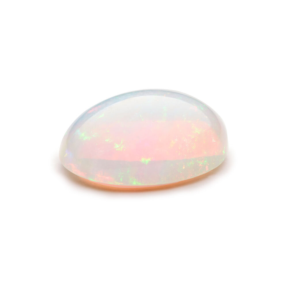 Hvid opal, oval cabochon, 16,00 x 12,00 mm 