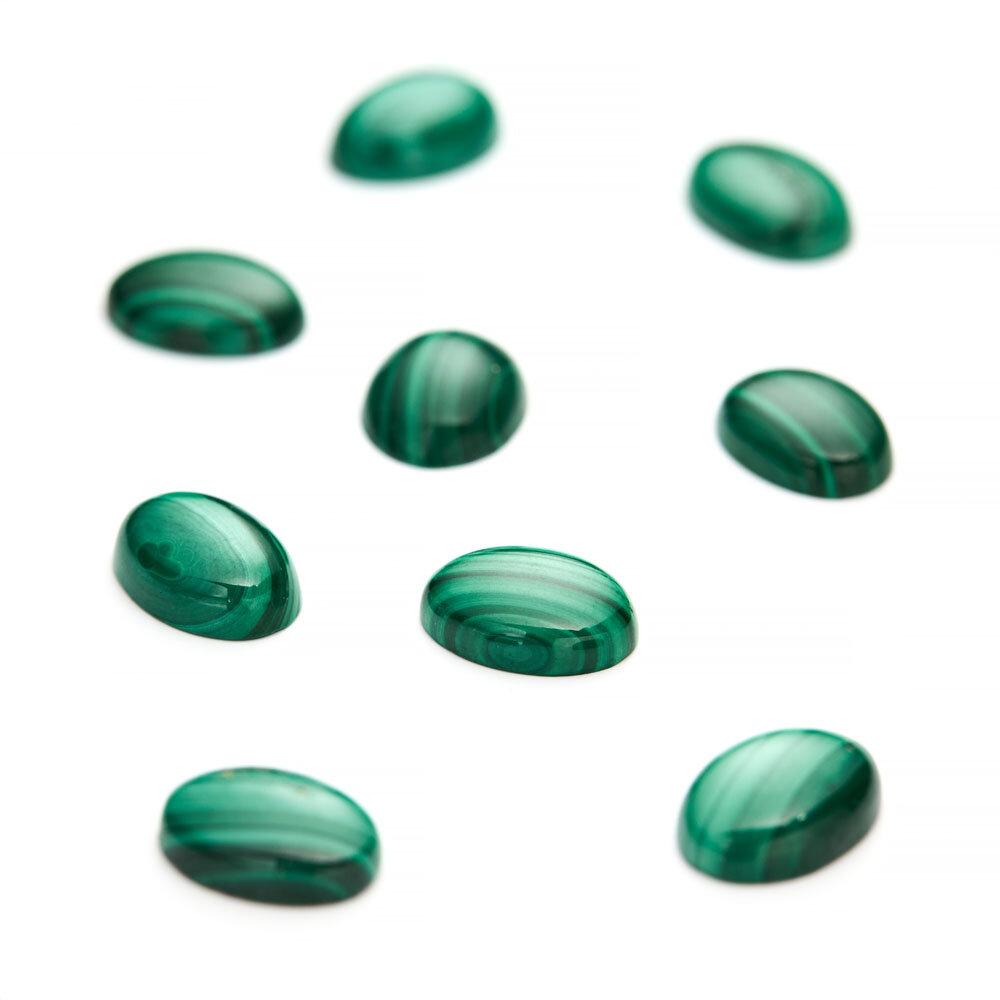 Malakit, oval cabochon, 14,00 x 10,00 mm 