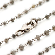 Grey raw diamond necklace, 14.51 carat