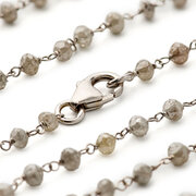 Grey raw diamond necklace, 13.49 carat