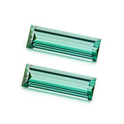 Grøn turmalin, baguette, 12,90 x 4,20 mm (par)