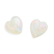 White opal, heart-shaped cabochon, 4.80 x 4.50 mm