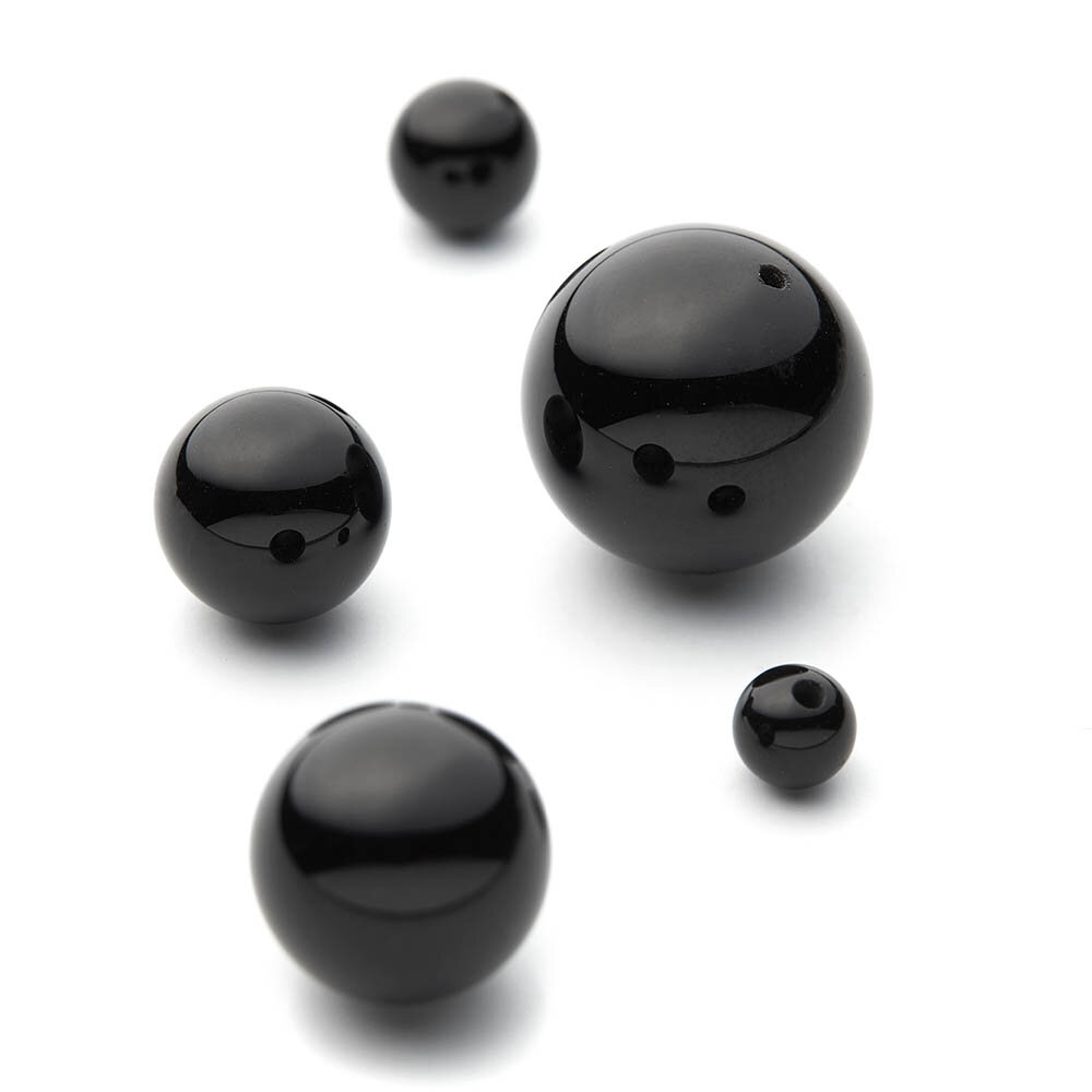 Onyx, ball, half-drilled  