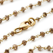 Brown raw diamonds necklace, 6.76 carat