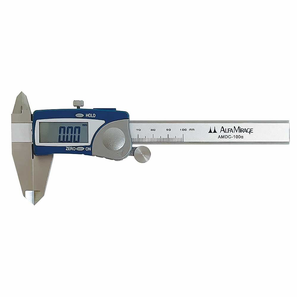 Digital mini caliper, blue, 100 mm 