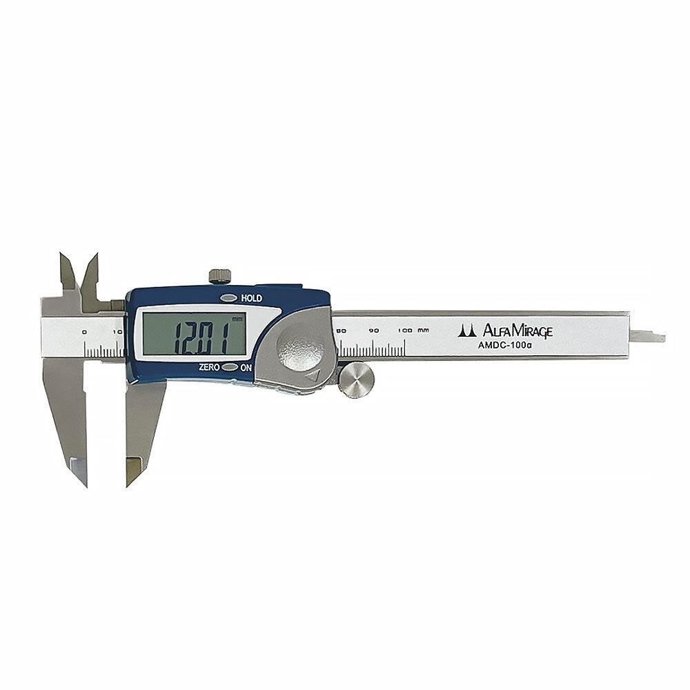 Digital mini caliper, blue, 100 mm 