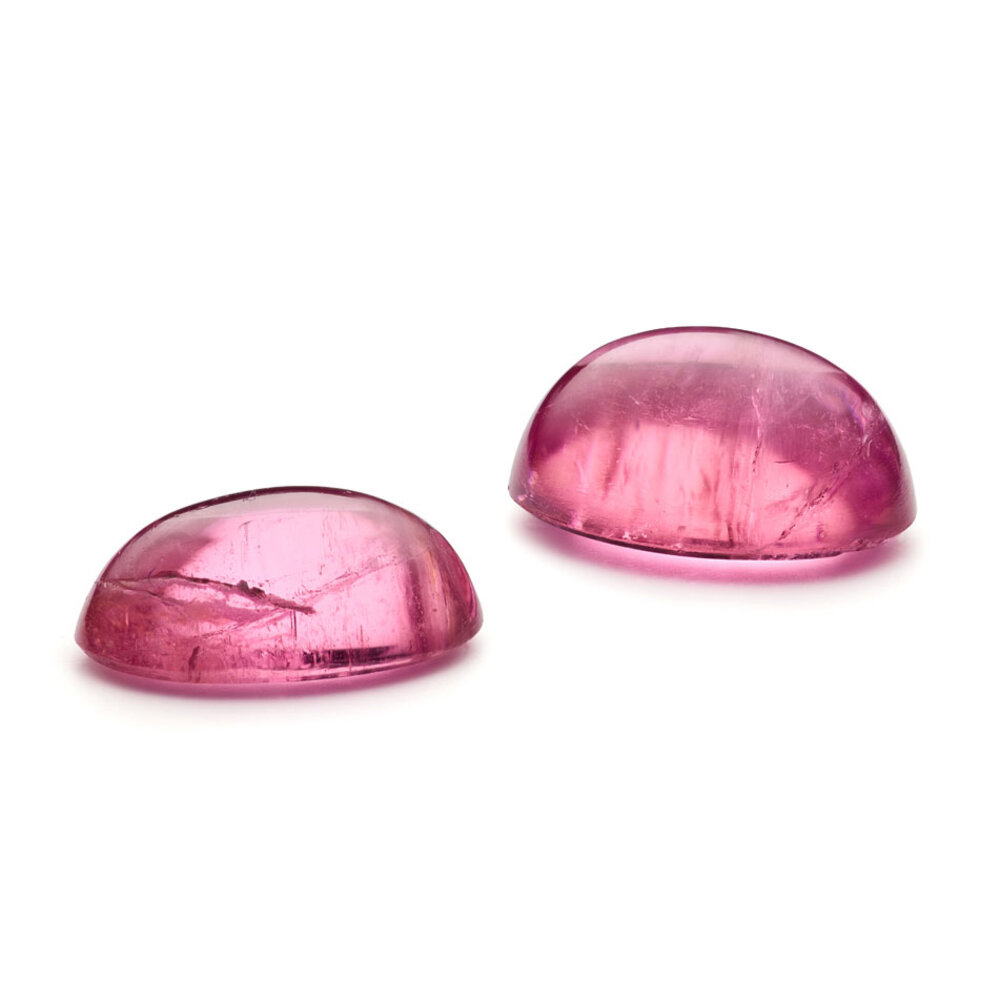 Turmalin, pink, oval cabochon, 12,00 x 9,00 mm 