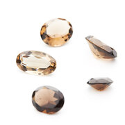 Smoky Quartz, oval diamond cut