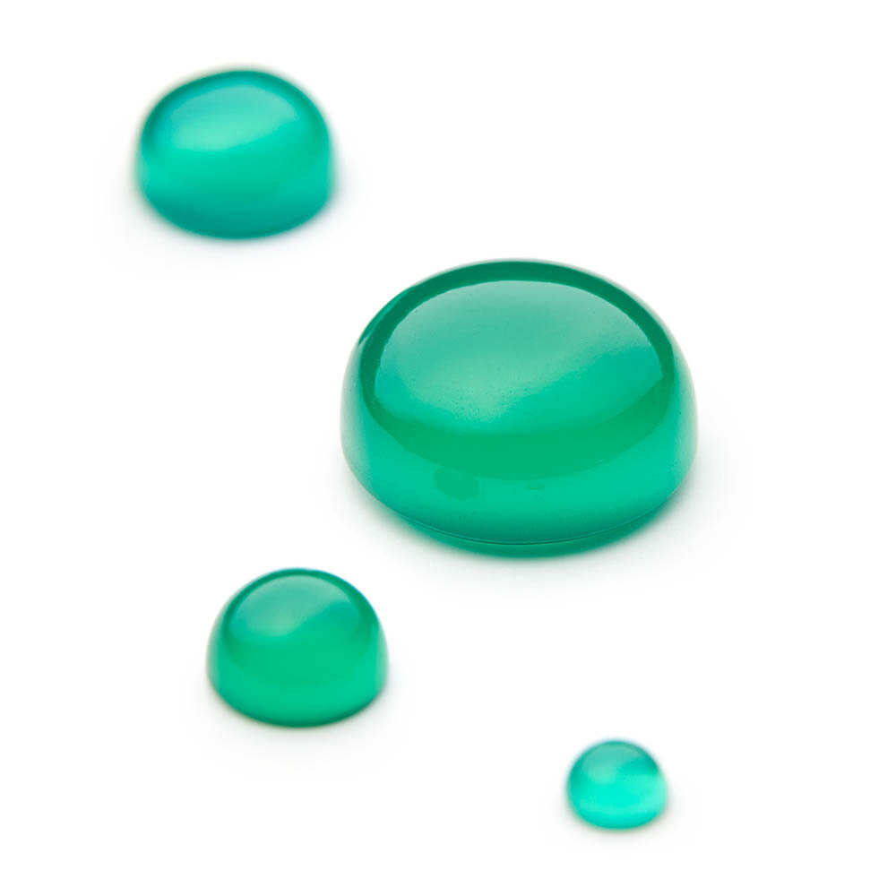 Agate Green, round cabochon  