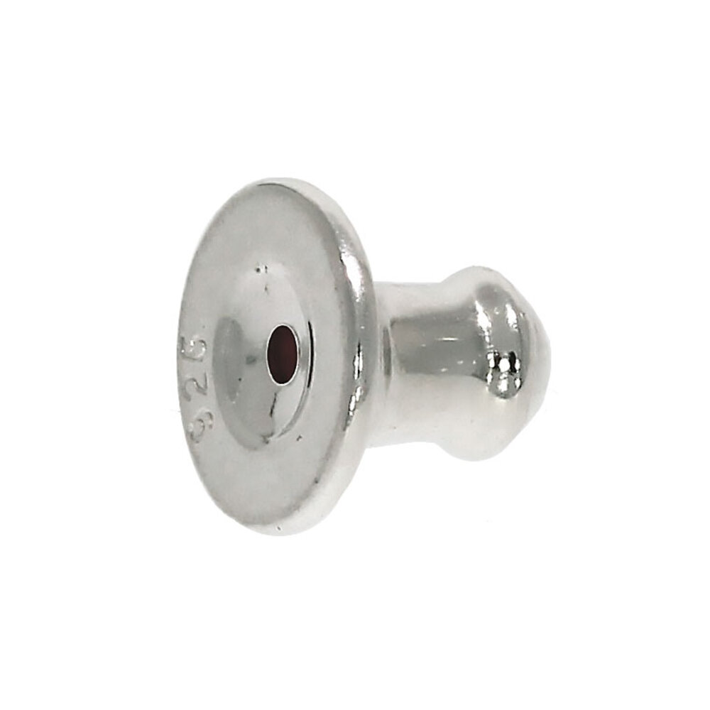 Ear nut 925/- with rubber insert 