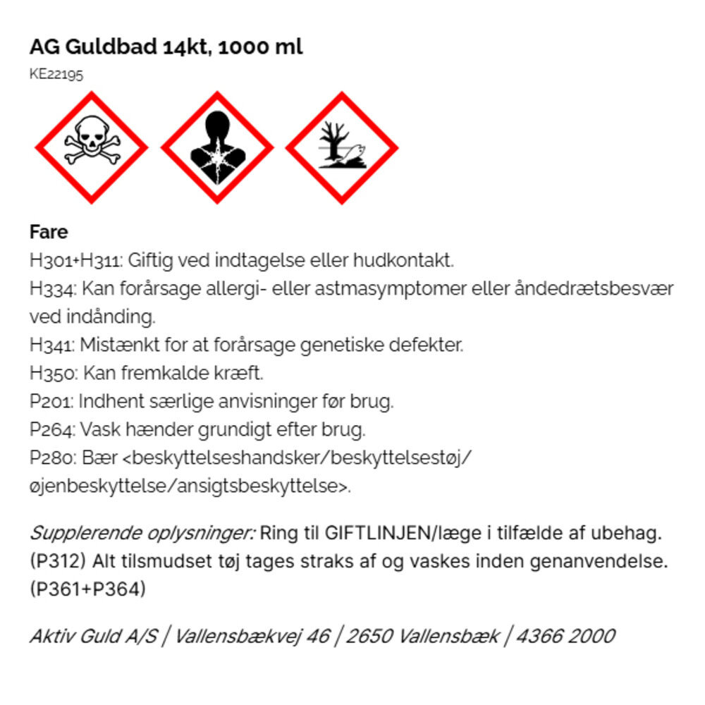 Guldbad, 14 karat 