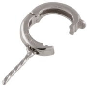 Oval-shaped pendant part with threaded pin 925/- rhodium plated