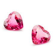 Ruby, heart-shaped diamond cut, 4.00 x 4.00 mm