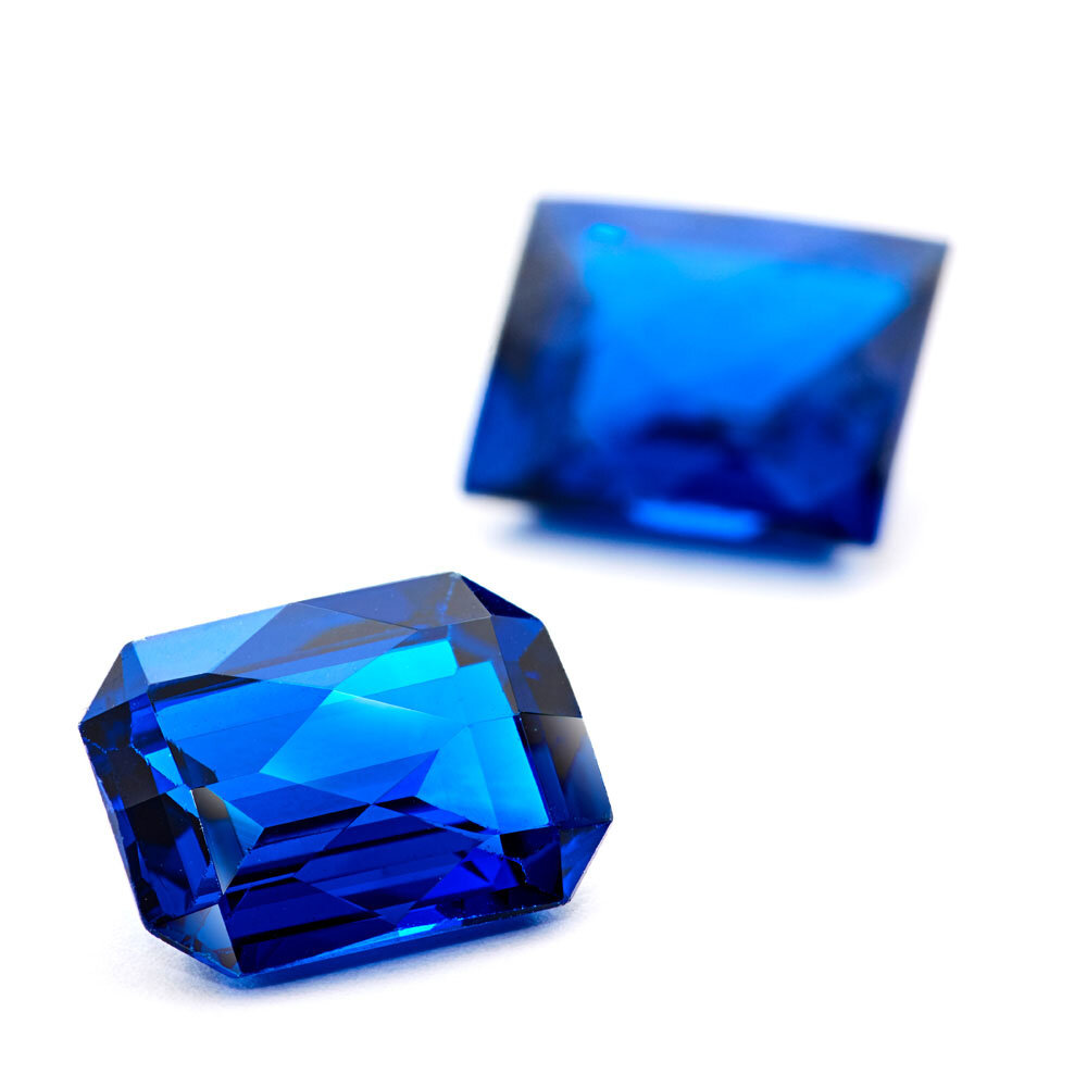 Synthetic blue spinel, rose cut 
